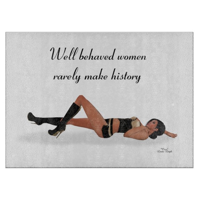 Sexy Brünett Pinup Girl Sleeping Cutting Board Schneidebrett (Vorderseite)