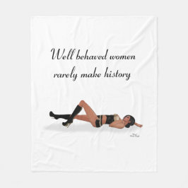 Sexy Brünett Pinup Girl Sleeping Fleece Blankon