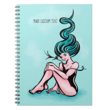Sexy Button-up Girl mit blauem Haar