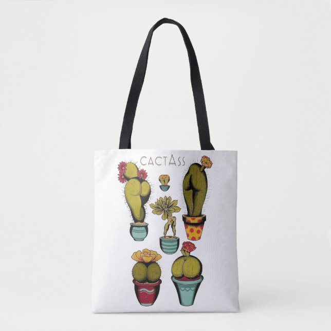 Sexy Cactus Pflanze, Botanisch, Funny Cactus Tasche (Vorderseite)