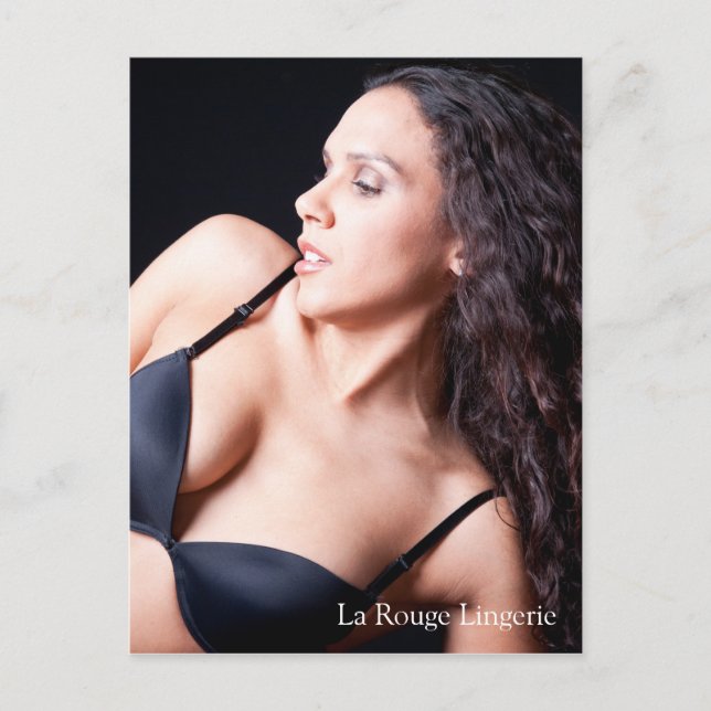 Sexy Female Model mit Black Lingerie Postkarte (Vorderseite)