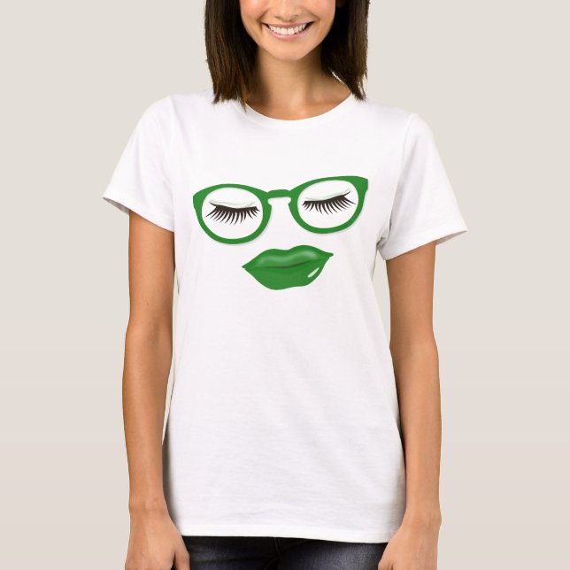 Sexy grüne Glas-T - Shirt (Vorderseite)