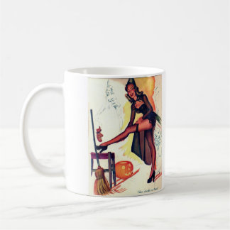 Sexy Hexe Vintage Halloween Kaffeetasse