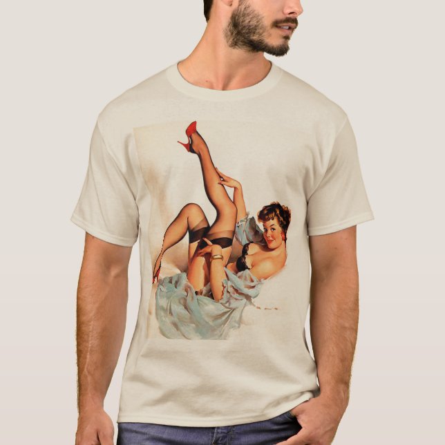 Sexy Mädchen des Retro Pinup T-Shirt (Vorderseite)
