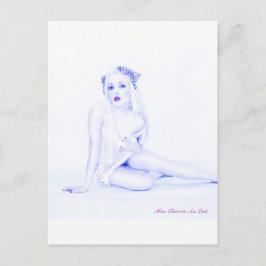 Sexy Pin Up Girl Art Modèle Babe carte postale Vin
