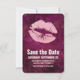 Sexy Pink Glitzer Lips Glamour Bachelorette Save The Date