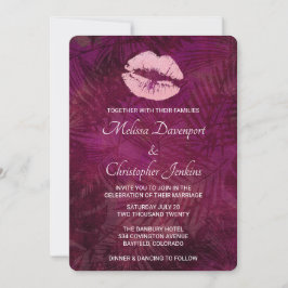 Sexy Pink Glitzer Lips Glamouröse Hochzeit Einladung