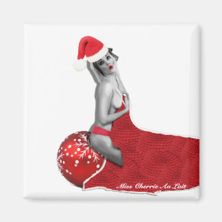 Sexy Pinup Girl Santa Magnet Weihnachtsgeschenk