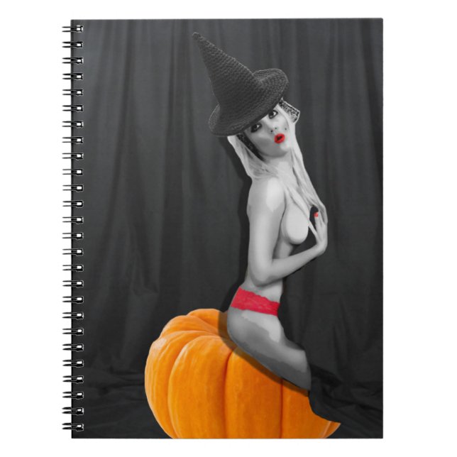 Sexy Pinup Hexe Magic Zauberbuch-Journal Notizblock (Vorderseite)