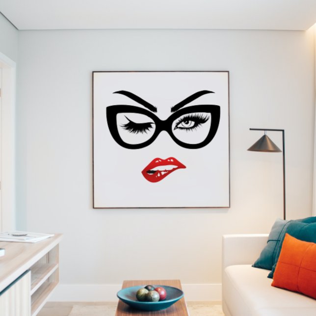 Sexy Pop Art Bitten Red Lips Poster (Von Creator hochgeladen)