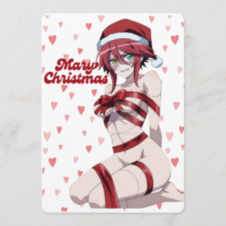 Sexy Santa Frohe Weihnachten Eingewickelte Anime-G Einladung