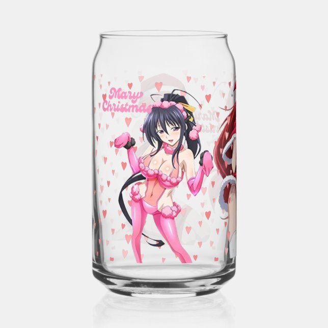Sexy Santa Marry Cristmas Pink Heart Anime Diva Dosenglas (Vorderseite)