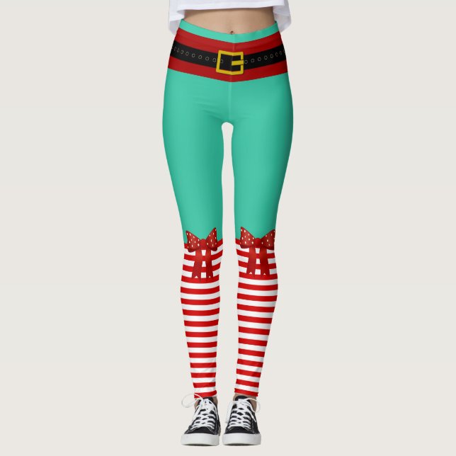 Sexy Santa's helper Leggings, Weihnachtself, Gnome Leggings (Vorderseite)