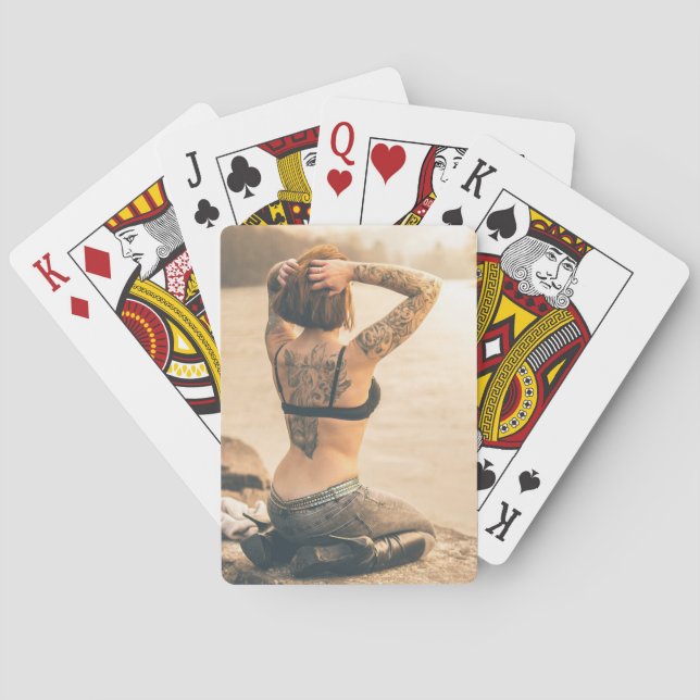 Sexy Tattooed Lady Spielkarten (Rückseite)