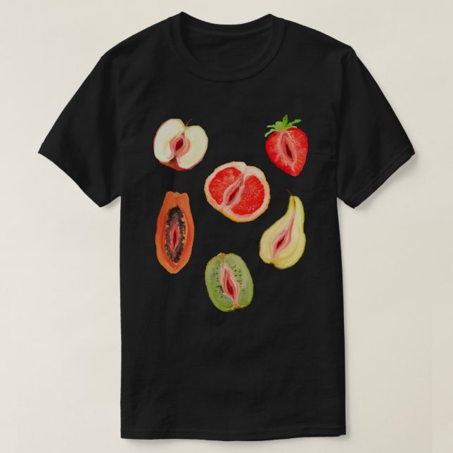 Sexy Vagina Obstaufkleber T-Shirt (Design vorne)