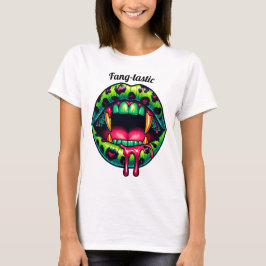 Sexy Vampire Mouth Back Wings T-Shirt