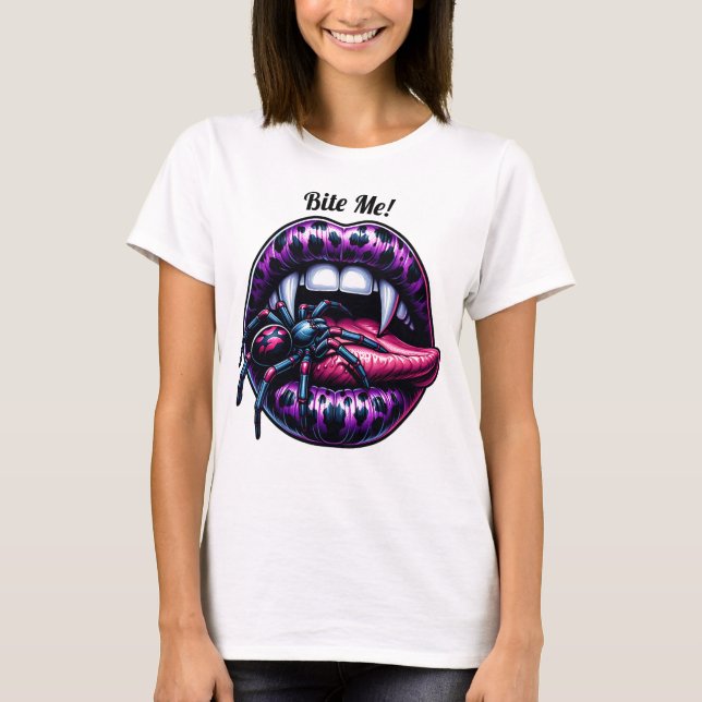 Sexy Vampire Mouth Wingback T-Shirt (Vorderseite)