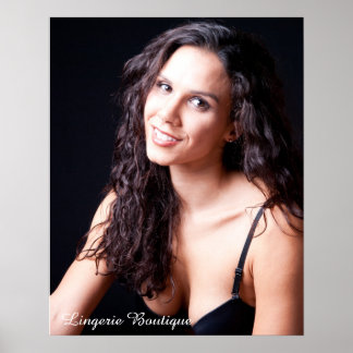 Sexy weibliche Model mit schwarzer Unterwäsche Pos Poster