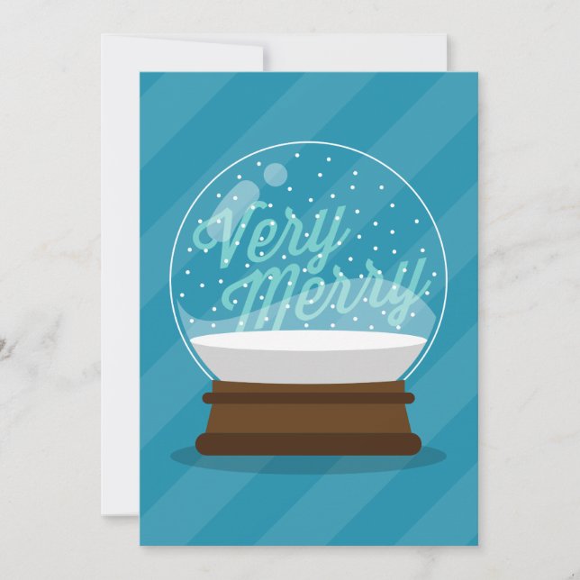 SEY MERRY | Holiday Snow Globe Feiertagskarte (Vorderseite)