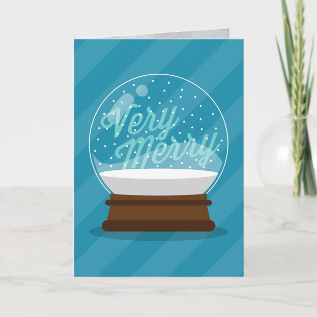 SEY MERRY | Holiday Snow Globe Feiertagskarte (Vorderseite)