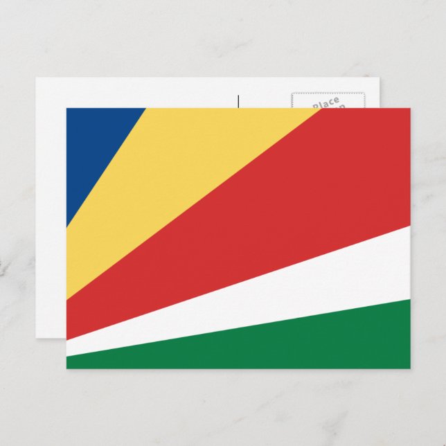 Seychellen-Flagge, Flagge Postkarte (Vorne/Hinten)