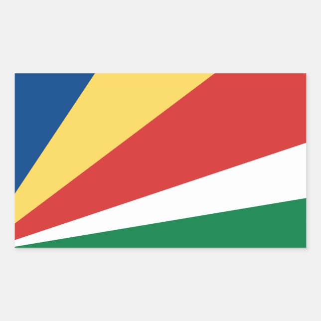 Seychellen-Flagge, Flagge Rechteckiger Aufkleber (Vorderseite)