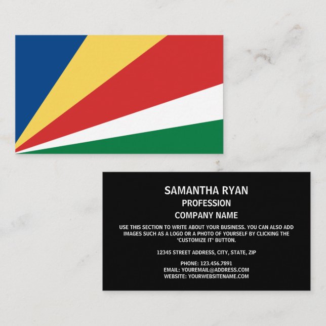 Seychellen-Flagge, Flagge Visitenkarte (Vorne/Hinten)