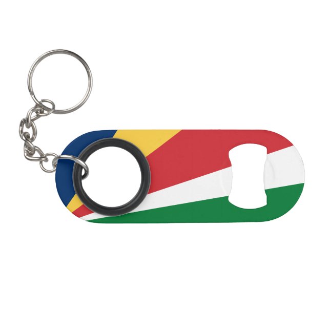 Seychellen-Flagge Mini Flaschenöffner (Vorderseite (Horizontal))