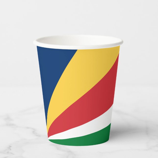 Seychellen-Flagge Pappbecher (Vorderseite)
