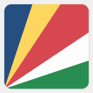 Seychellen-Flagge Quadratischer Aufkleber