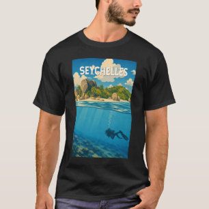 Seychellen Illustration Reise Kunst Vintage T-Shirt