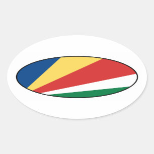 Seychellen kennzeichnen ovalen Aufkleber