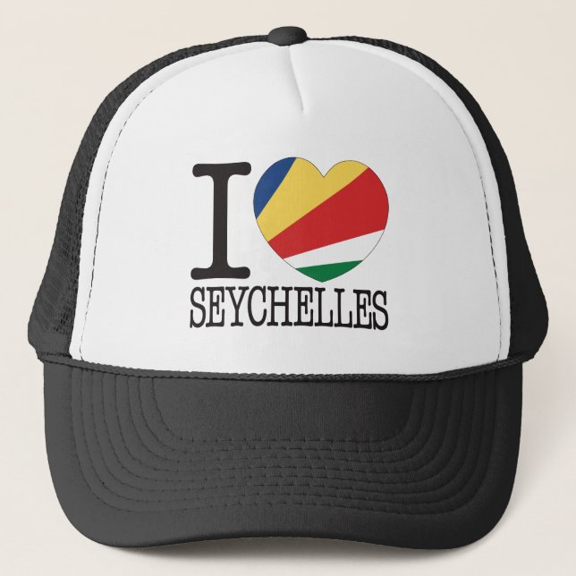 Seychellen-Liebe v2 Truckerkappe (Vorderseite)