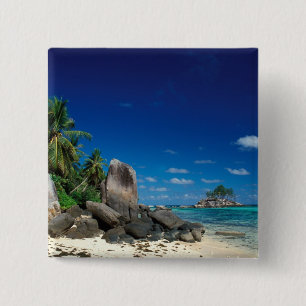Seychellen, Mahe-Insel, Anse Royale Strand. Button