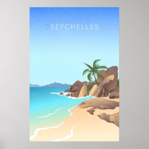 Seychellen Minimal Reiseplakat Poster
