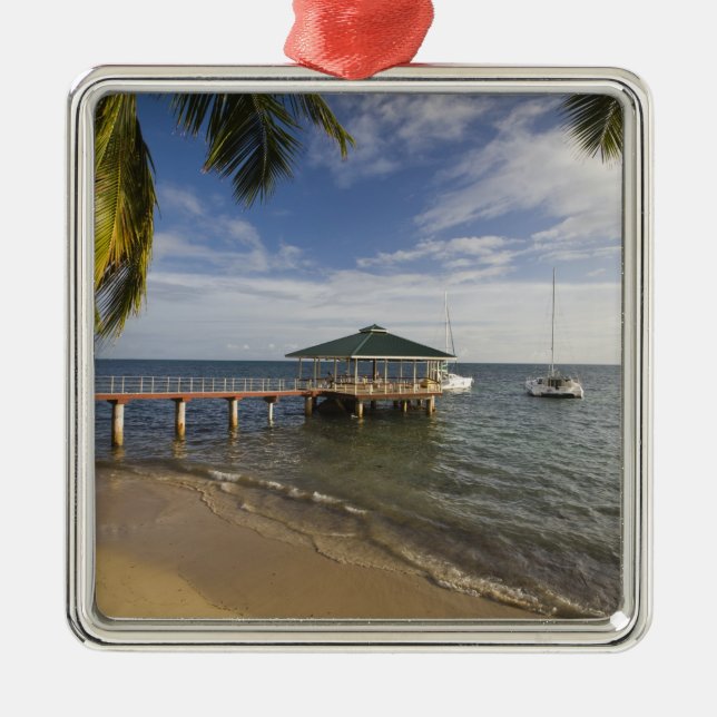 Seychellen, Praslin Island, Anse Bois de Rose, Ornament Aus Metall (Vorne)