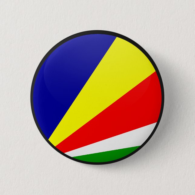 Seychellen-Qualität Flaggen-Kreis Button (Vorderseite)