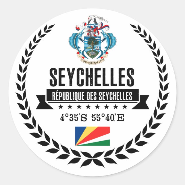 Seychellen Runder Aufkleber (Vorderseite)