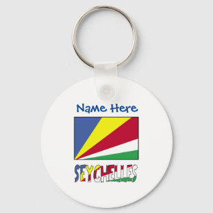 Seychellen Seychellen-Flagge Blau Personalisierung Schlüsselanhänger