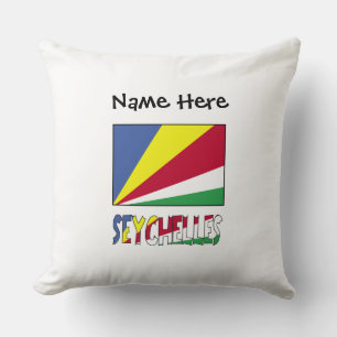 Seychellen Seychellen-Flagge Schwarz Personalisier Kissen