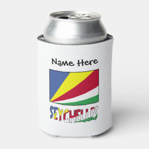 Seychellen Seycheller Flagge Schwarz Personalisier Dosenkühler