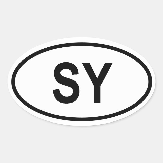 Seychellen "SY" Ovaler Aufkleber (Vorderseite)
