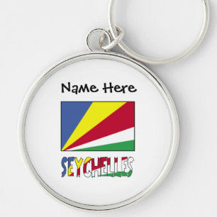 Seychellen und Seychellen-Flagge Personalisiert  Schlüsselanhänger