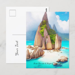 Seychelles Beach Art Ocean Lover Postkarte