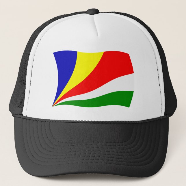 Seychelles Flag Hat Truckerkappe (Vorderseite)