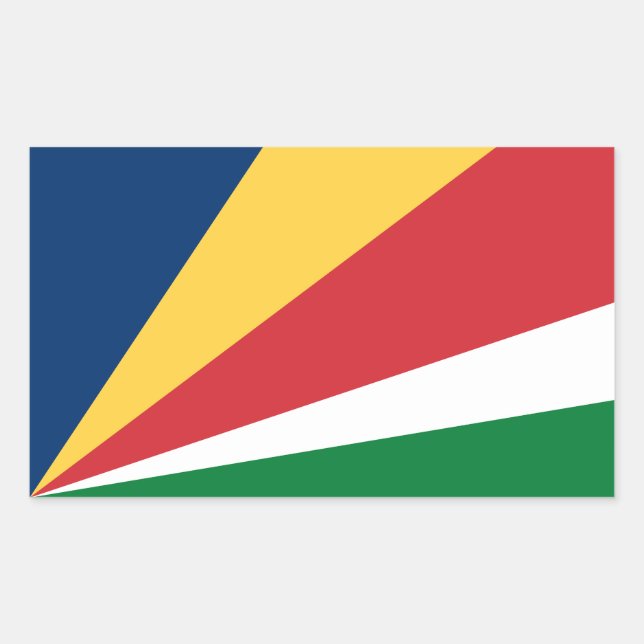 Seychelles Flag Rechteckiger Aufkleber (Vorderseite)