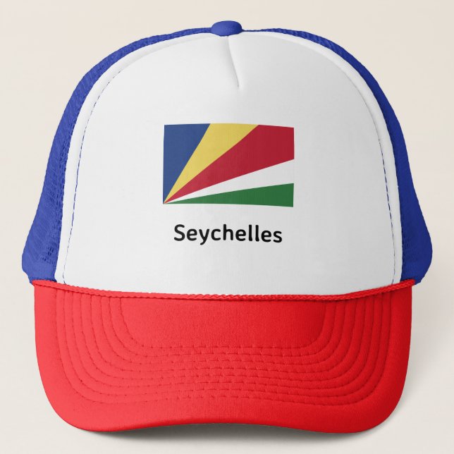 Seychelles Flag Truckerkappe (Vorderseite)