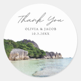 Seychelles Gastgeschenk Hochzeit Foto Vielen Dank Runder Aufkleber