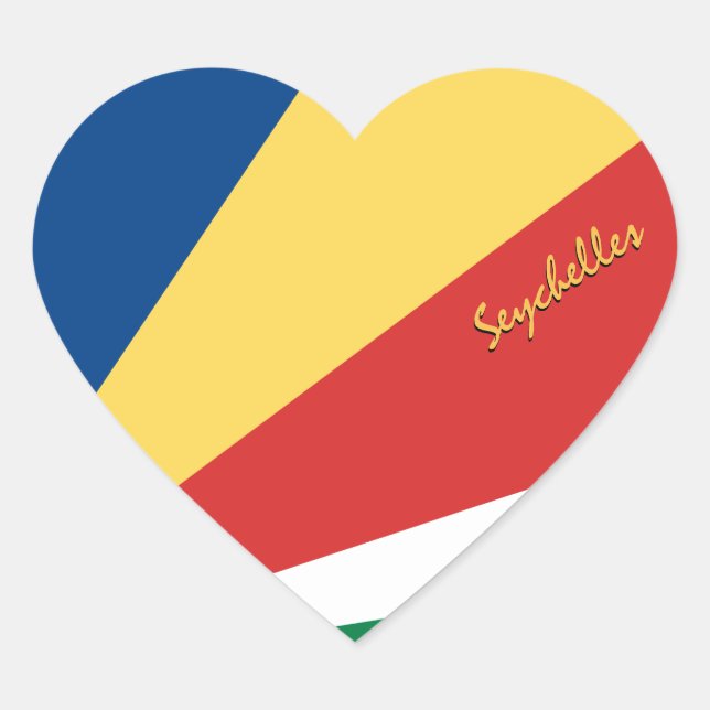 Seychelles Heart Sticker, Patriots Seychelles Flag Herz-Aufkleber (Vorderseite)