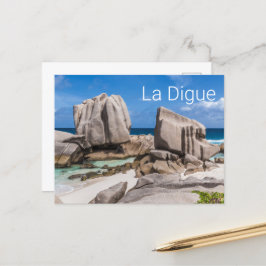 Seychelles La Digue Anse Marron Beach Vintag Feiertagspostkarte